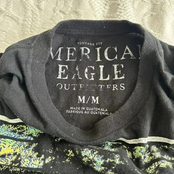 American Eagle Y2K Black cotton short sleeve T-shirt 20x29 Men’s M Vintage Fit - Picture 4 of 8